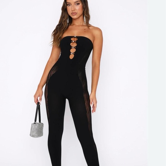 White fox No love Jumpsuit Black - Picture 2 of 6